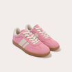 Baskets basses &agrave; lacets rose poudr&eacute;e femme