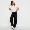 Jean coupe large denim noir femme