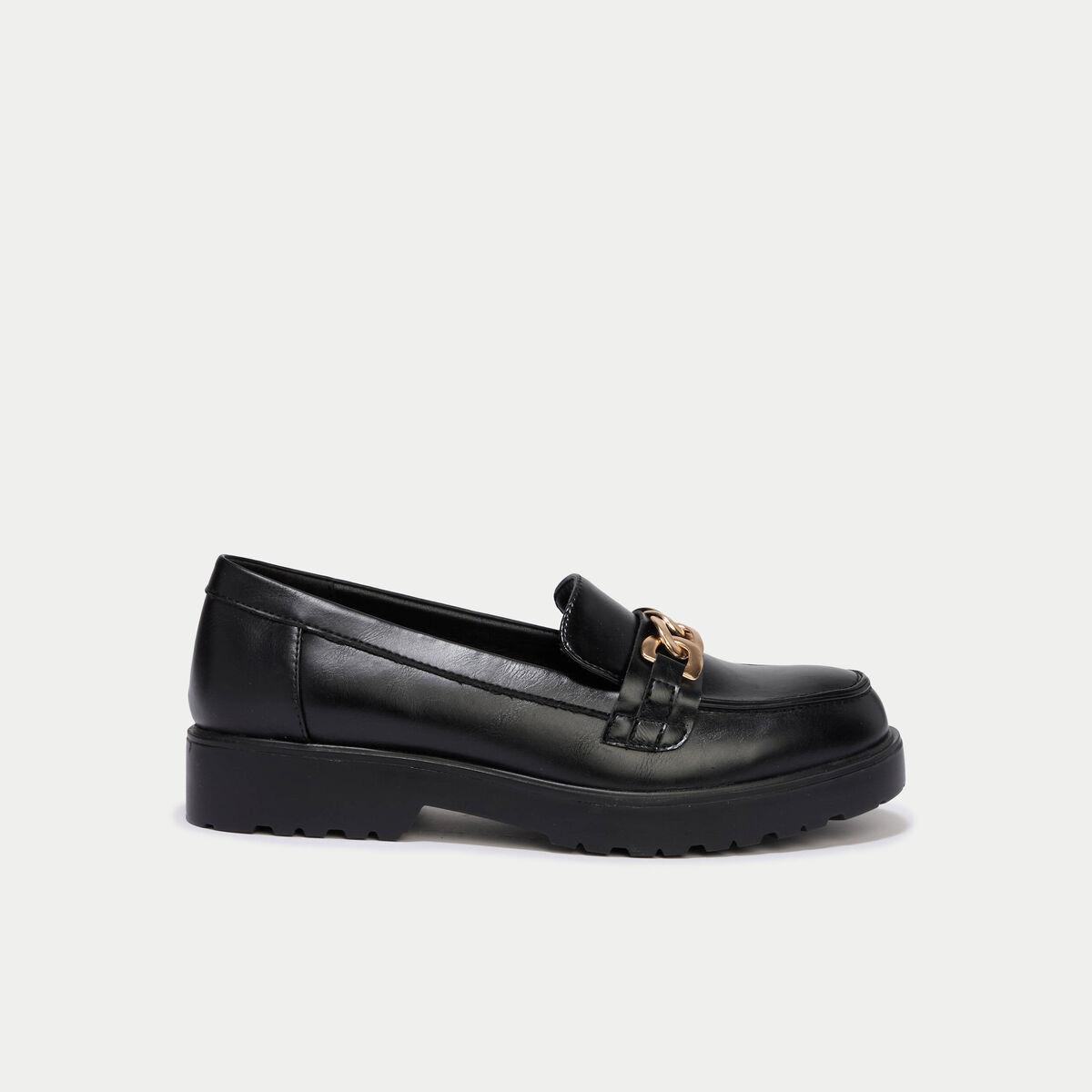 Mocassins avec bijou noir femme