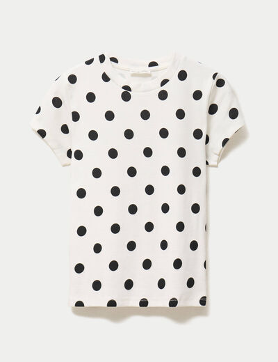 Top ajust&eacute; col rond manches courtes blanc femme