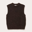 Pull sans manches marron fonc&eacute; femme