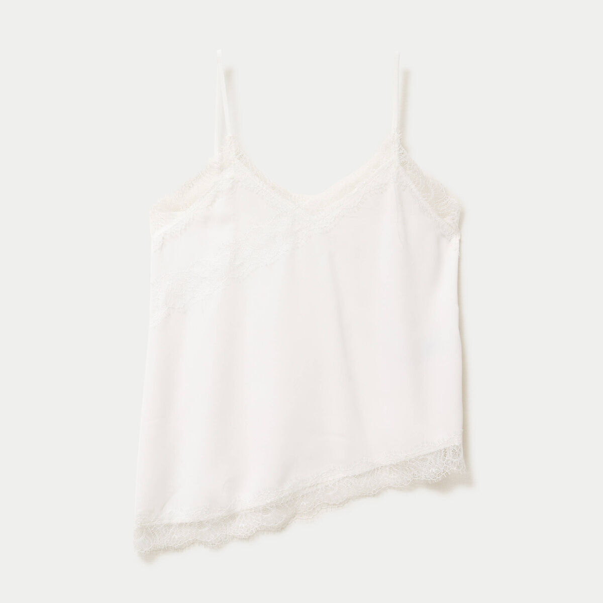 D&eacute;bardeur ajust&eacute; d&eacute;collet&eacute; dentelle blanc femme