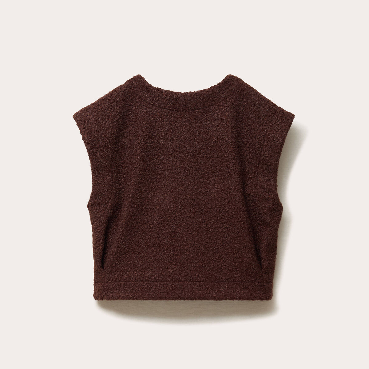 Gilet sans manches effet polaire marron fonc&eacute; femme