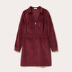 Robe zipp&eacute;e en velours bordeaux femme