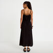 Robe longue &eacute;vas&eacute;e &agrave; fines bretelles noir femme