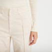 Pantalon bootcut taille basse en jean ecru femme