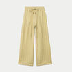 Pantalon large taille haute fluide vert kaki femme