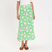 Jupe &eacute;vas&eacute;e longueur midi vert fluo femme