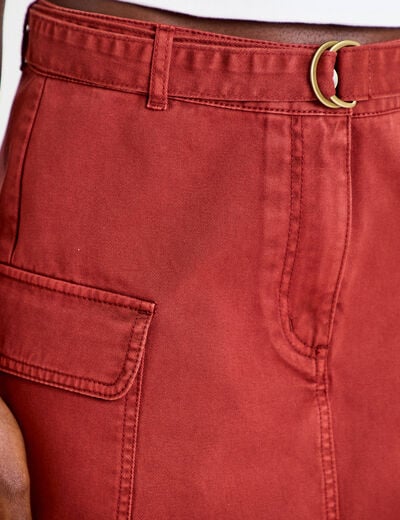 Jupe-short trap&egrave;ze courte vieux rose femme