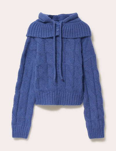 Pull 2-en-1 &agrave; capuche amovible violet femme