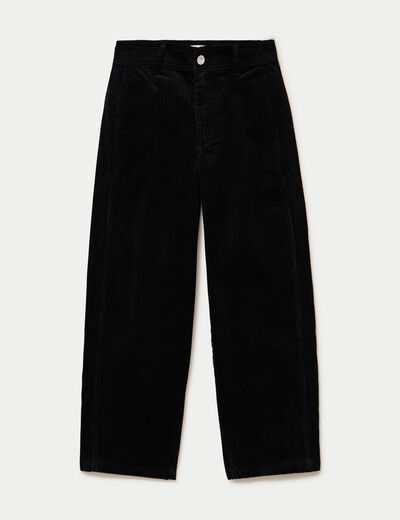 Pantalon chino en velours noir femme