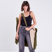 Parka &agrave; capuche fausse fourrure vert kaki femme