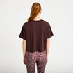 T-shirt manches courtes activewear marron fonc&eacute; femme