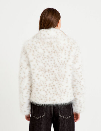 Veste oversize col tailleur beige femme