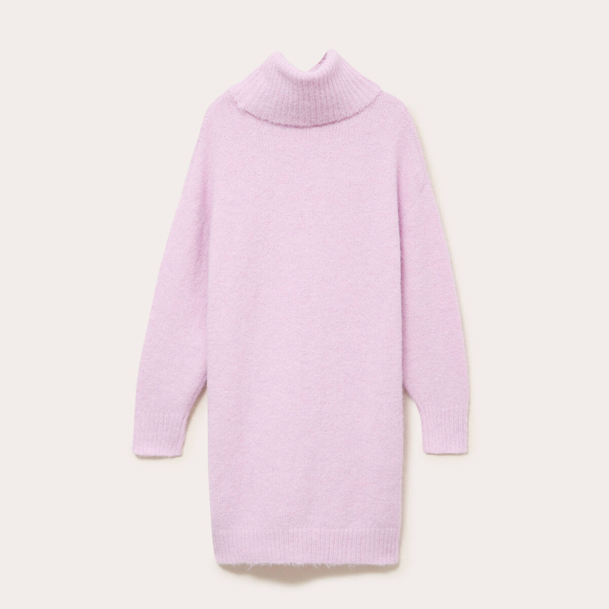 Robe pull col roul&eacute; parme femme