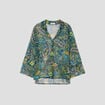 Chemise manches 3/4 noir femme