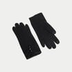 Gants avec boutons noir femme