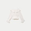 Blouse col claudine bas resserr&eacute; ecru femme