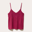 D&eacute;bardeur bi-mati&egrave;re macram&eacute; rouge femme