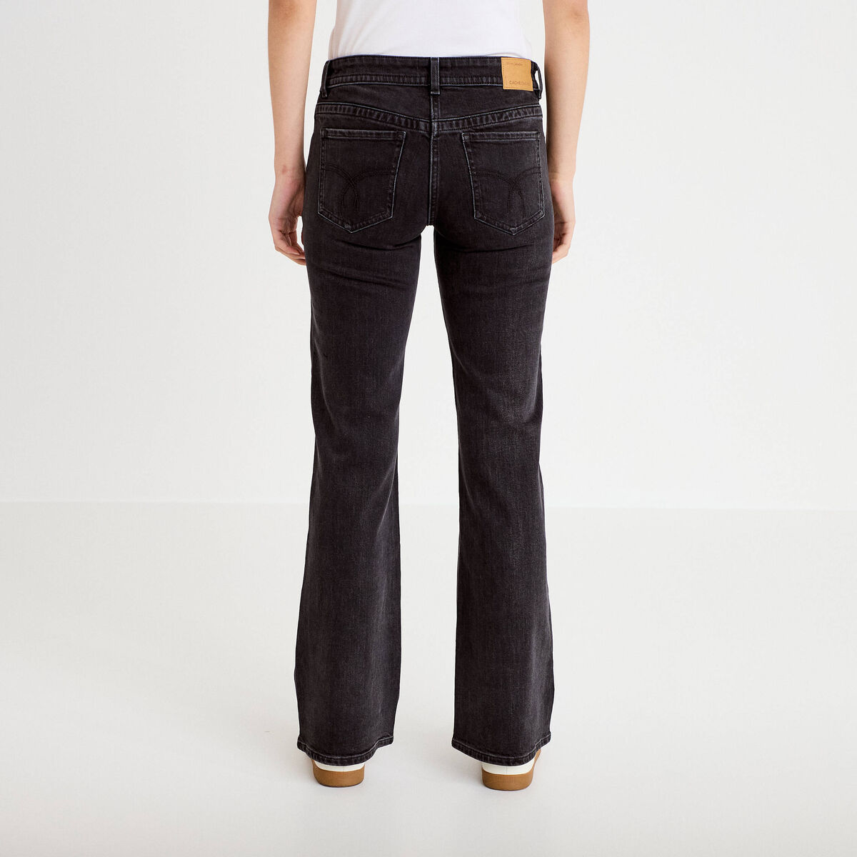 Jean bootcut taille basse denim snow noir femme