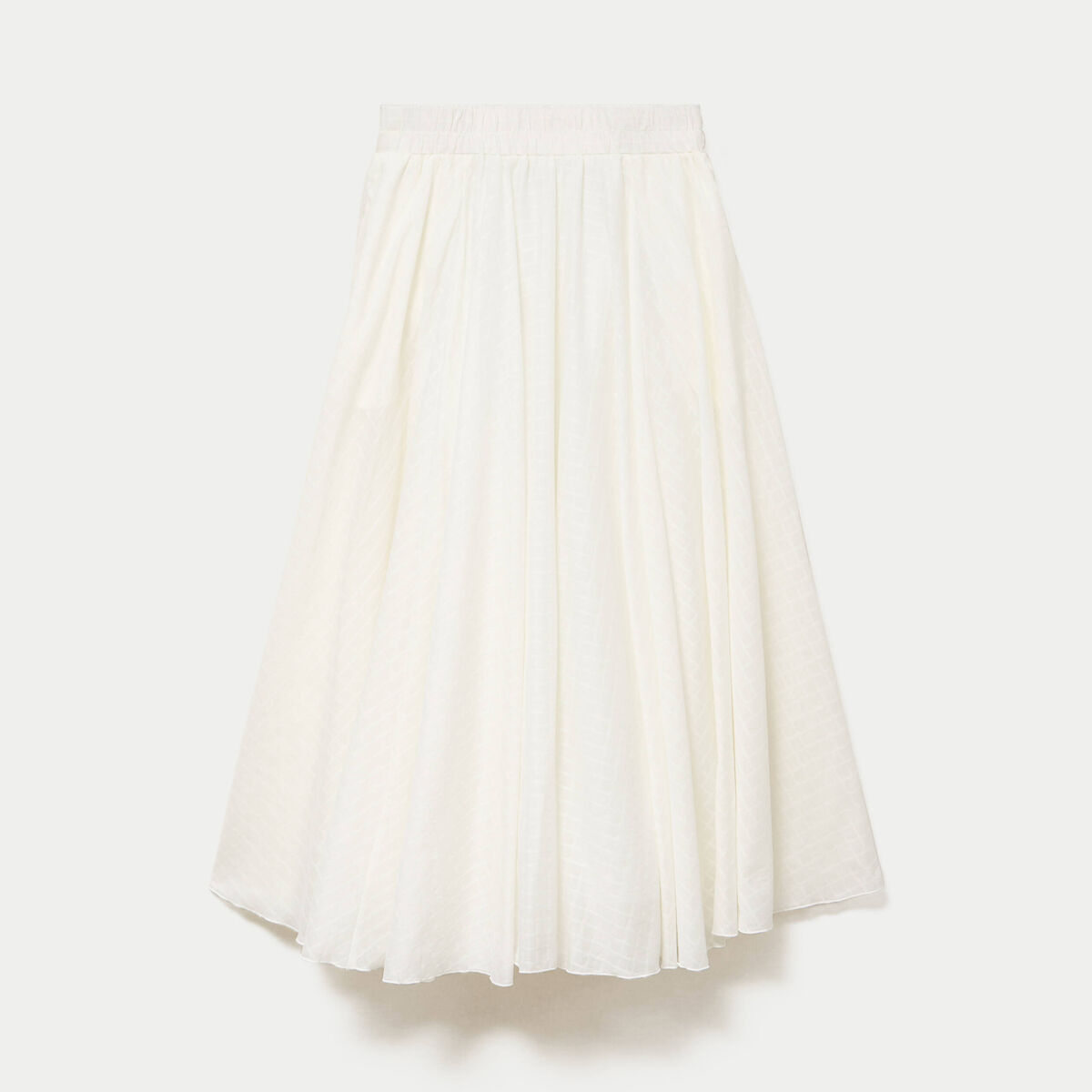 Jupe longue &eacute;vas&eacute;e ecru femme