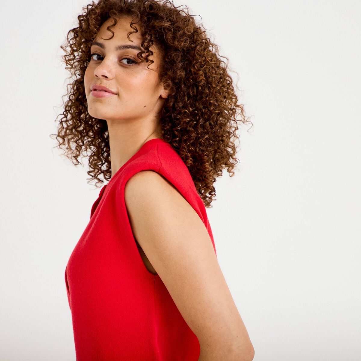 Gilet sans manches rouge femme