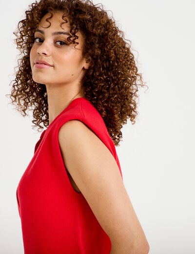 Gilet sans manches rouge femme