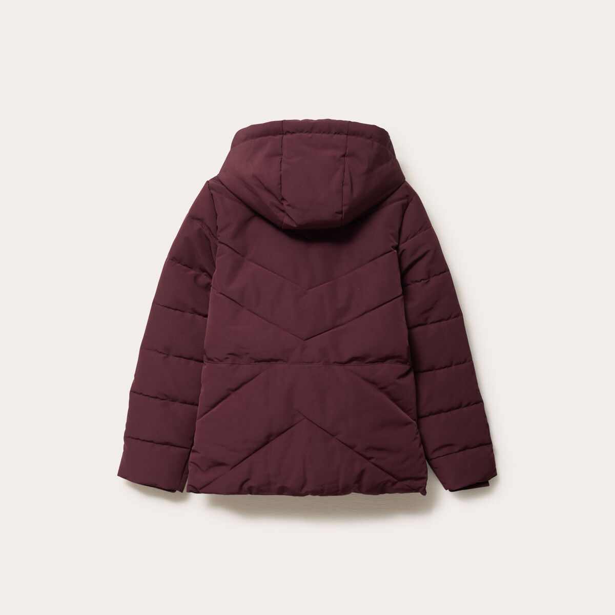 Doudoune cintr&eacute;e &agrave; capuche violet fonc&eacute; femme