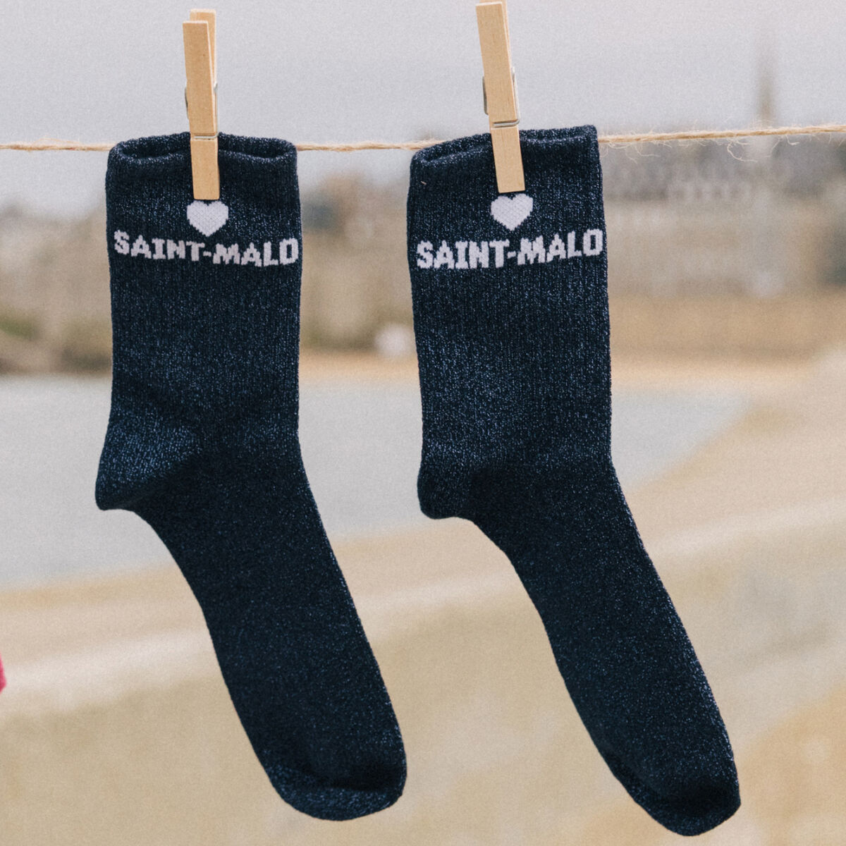 Lot 2 paires de chaussettes bleu marine femme