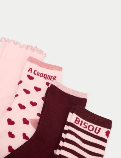 Bo&icirc;te cadeau 4 paires chaussettes rose clair femme
