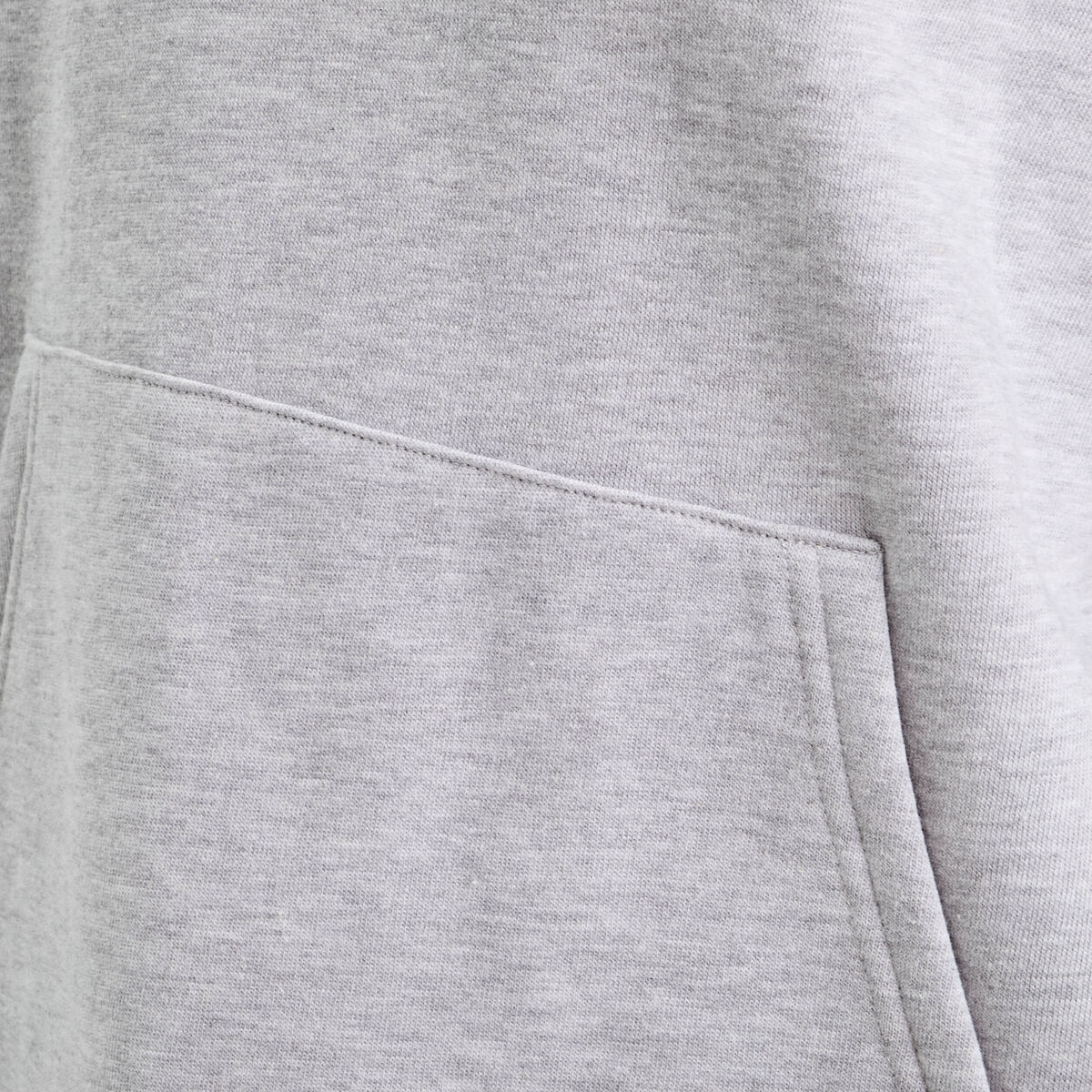 Sweat droit long &agrave; capuche gris clair femme