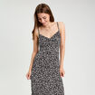 Robe longue ajust&eacute;e noir femme
