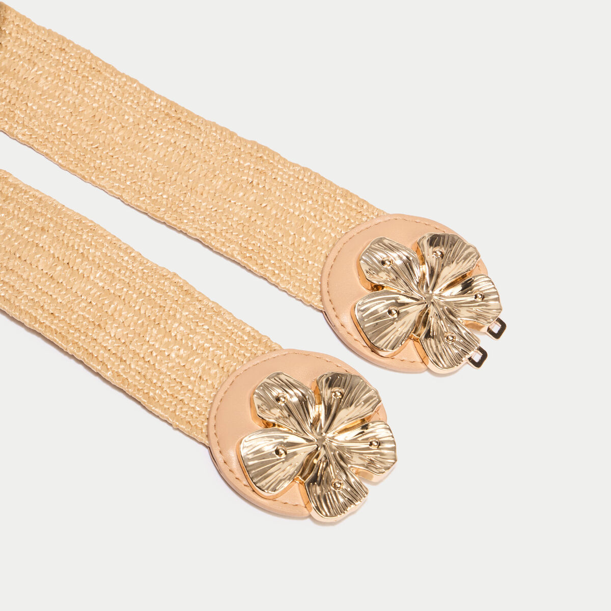 Ceinture large chin&eacute;e ecru femme