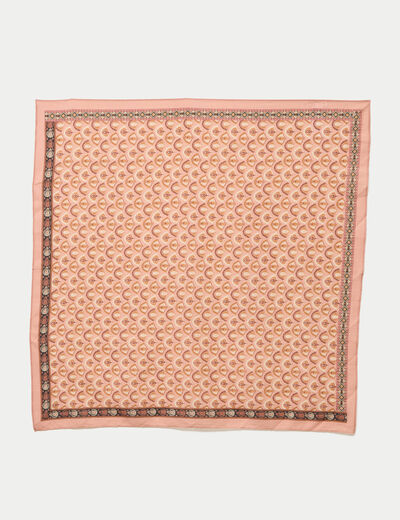 Foulard satin&eacute; soyeux vieux rose femme