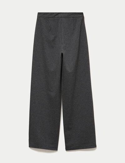 Pantalon bootcut taille haute gris fonc&eacute; femme