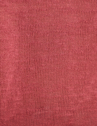 T-shirt d&eacute;tail noeud vieux rose femme