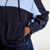 Veste cropped &agrave; capuche manches longues bleu marine femme