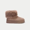 Bottines aspect daim beige femme