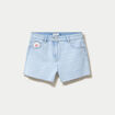 Short en jean taille basse denim bleach femme