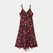 Robe longue &eacute;vas&eacute;e effet satin&eacute;e noir femme