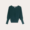 Pull manches chauves-souris vert fonc&eacute; femme