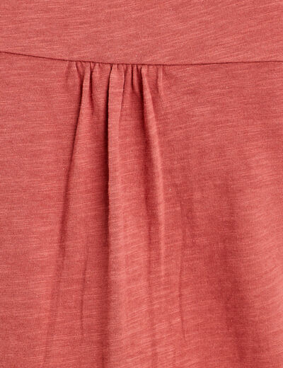T-shirt boutonn&eacute; sur le devant vieux rose femme