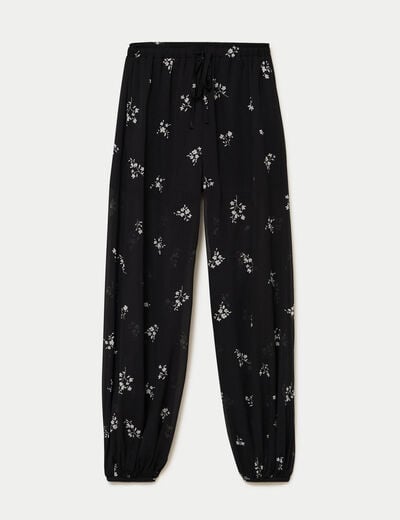 Pantalon bouffant taille standard noir femme