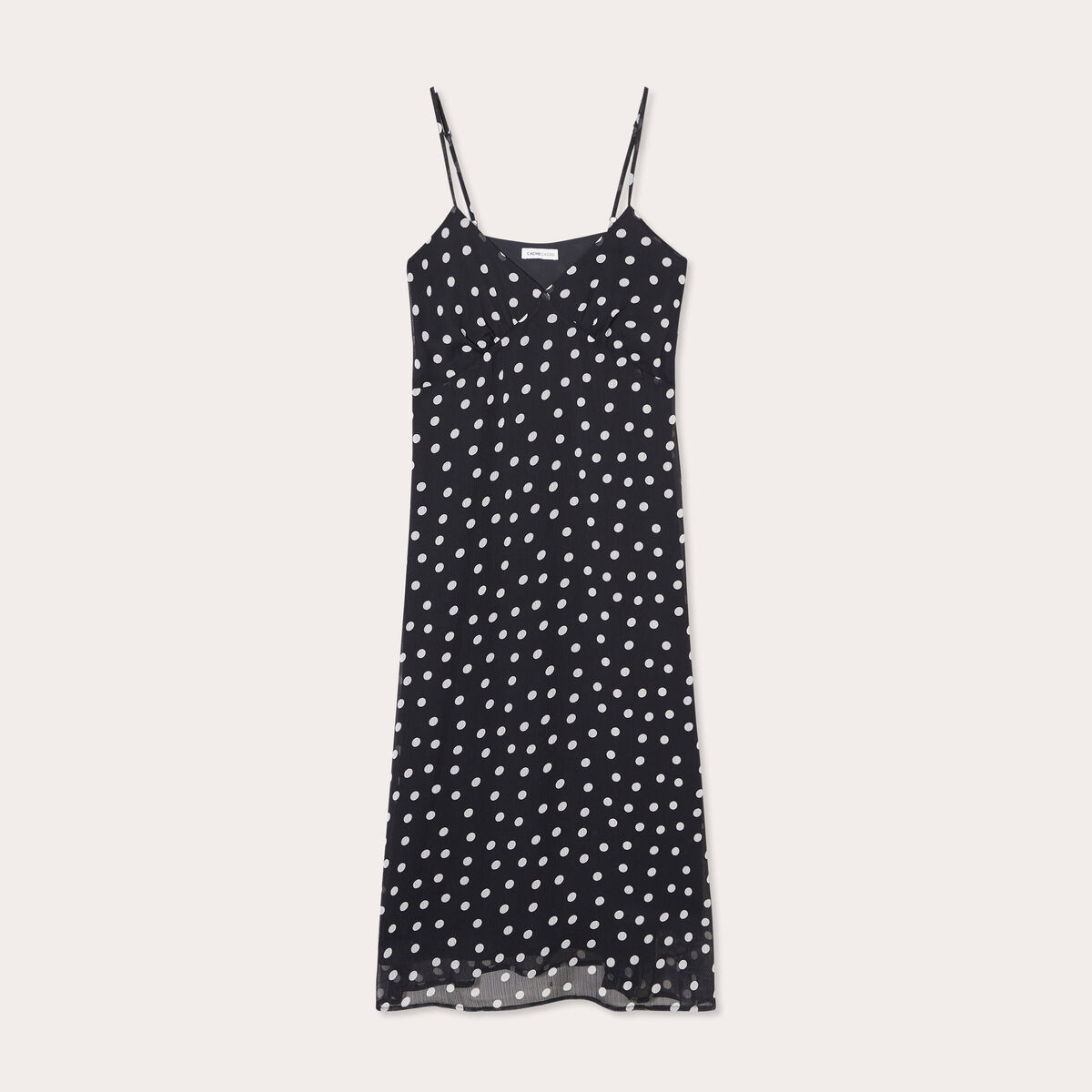 Robe longue &eacute;vas&eacute;e fluide noir femme
