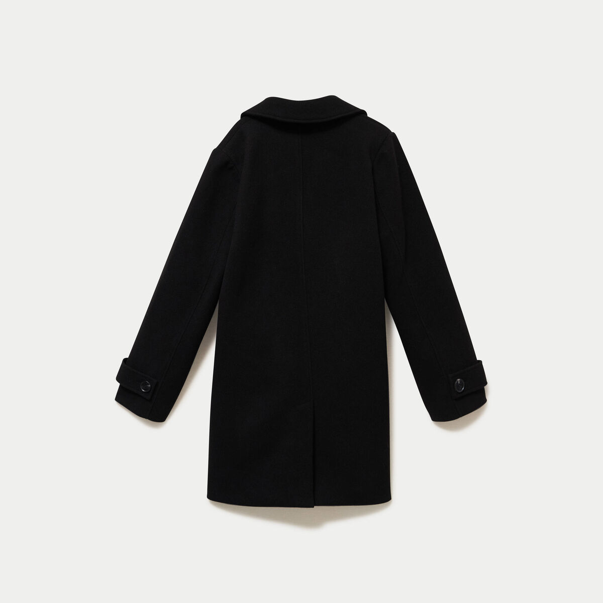 Manteau col classique manches longues noir femme