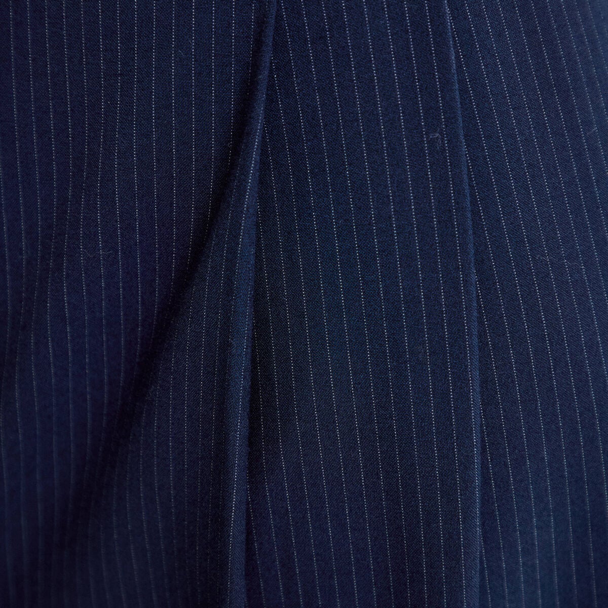 Pantalon large &agrave; pinces bleu marine femme