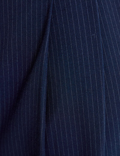 Pantalon large &agrave; pinces bleu marine femme
