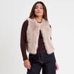 Gilet sans manches fausse fourrure sable femme