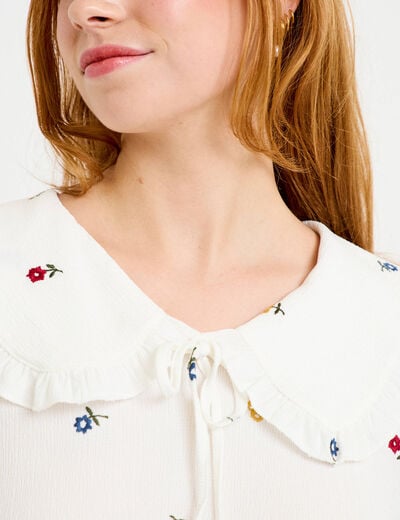 Blouse droite manches longues multicolore femme