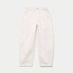 Jean barrel cropped taille standard denim blanc femme